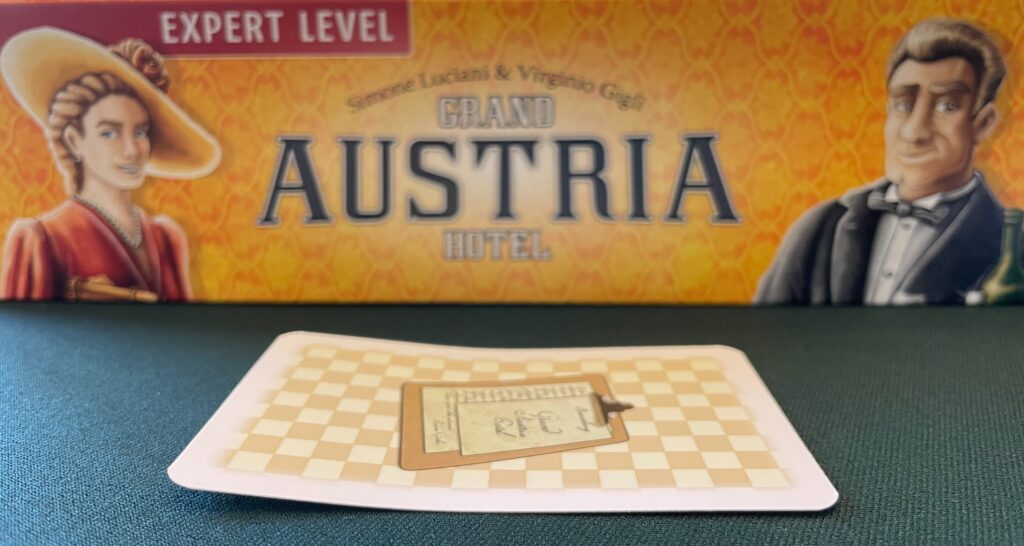 The bending of the cards in Grand Austria Hotel.
